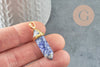 Pendentif pointe sodalite bleu naturelle laiton doré 37-41mm, pendentif bijoux pierre naturelle, x1 G2115