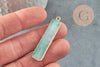 Pendentif rectangle amazonite naturelle laiton doré 46.5mm,création bijoux pierre naturelle, x1 G0299