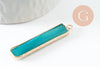 Pendentif rectangle amazonite naturelle laiton doré 46.5mm,création bijoux pierre naturelle, x1 G0299