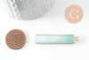 Pendentif rectangle amazonite naturelle laiton doré 46.5mm,création bijoux pierre naturelle, x1 G0299