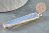 Pendentif rectangle opalite facettes laiton doré 46.5mm, pendentif pierre opale de laboratoire, x1 G2523