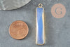 Pendentif rectangle opalite facettes laiton doré 46.5mm, pendentif pierre opale de laboratoire, x1 G2523