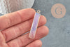 Pendentif rectangle opalite facettes laiton doré 46.5mm, pendentif pierre opale de laboratoire, x1 G2523