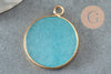 Pendentif rond jade bleu, pendentif pierre, jade naturel,pendentif rond,26mm, x1 G1509