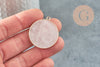 Pendentif rond quartz rose, quartz rose naturel,pendentif rond,35mm, x1 G2174