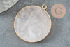 Pendentif rond quartz rose, quartz rose naturel,pendentif rond,35mm, x1 G2174