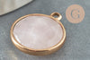 Pendentif rond quartz rose,cristal rose,pendentif pierre,quartz rose naturel,20mm, x1 G1045