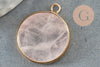 Pendentif rond quartz rose,pendentif pierre, quartz rose naturel,pendentif rond,26mm, x1 G7461