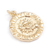 Pendentif soleil zodiaque doré 18K,pendentif doré horoscope,porte-bonheur,laiton doré, Pendentif soleil,21mm,l'unité,G3165