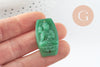 Pendentif tête de Bouddha verre imiation jade vert 34mm, perle inde bouddhisme spiritualité,perle voyage inde, x1 G4325