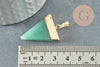 Pendentif triangle aventurine verte, fournitures créatives, pendentif pierre, support doré, création bijoux, pierre naturelle, 33mm, x1 G1744