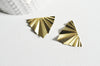 Pendentif triangle éventail plié laiton brut lisse, apprêt doré sans nickel, Pendentif doré en laiton brut,29x22mm, x2 G3222