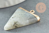 Pendentif triangle labradorite naturelle support fer doré 34mm,pendentif pierre naturelle pour création bijoux, x1 G5694