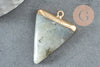 Pendentif triangle labradorite naturelle support fer doré 34mm,pendentif pierre naturelle pour création bijoux, x1 G5694