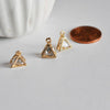 Pendentif triangle or rose cristal zircon,pendentif or rose,pendentif cristal, création bijoux,11mm,x 4, G0681