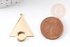 Pendentif triangle support cabochon doré 16K,apprêt doré sans nickel, Pendentif doré , bijoux pierre,29mm, X2 G3434