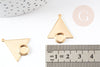 Pendentif triangle support cabochon doré 16K,apprêt doré sans nickel, Pendentif doré , bijoux pierre,29mm, X2 G3434