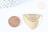 Pendentif triangle texturé laiton doré 16K 35mm,pendentif doré pour création bijoux DIY, x1 G6499