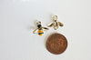 Pendentifs doré abeille émaillé pendentif insecte métal doré, pendentif nature,création bijoux,15mm, X5 G3182