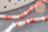 Perle Ronde verre facettée orange et beige brillante AB 3x2,5mm,création bijoux DIY, le fil de 43cm G7478