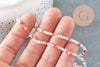 Perle abacus cristal multicolore opaque orange 3x2.5mm,Perles verre , fil de 45cm, x1 G4426