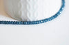 Perle abacus jade bleu,pierre jade naturel,perle facette,jade,4x2mm,fil de 35 cm, X1 G0006