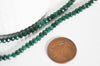 Perle abacus jade naturel rondelle vert foncé 4x2mm, perle pierre naturel facette pour création bijoux, X1 fil de 36cm G3665