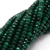 Perle abacus jade naturel rondelle vert foncé 4x2mm, perle pierre naturel facette pour création bijoux, X1 fil de 36cm G3665