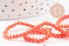 Perle abacus rose corail 3mm, perles pour création bijoux, fil de 41 cm, x1 (G9822)