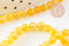 Perle agate jaune citron, fourniture créative, pierre naturelle, perle pierre, perle facette, 4mm, fil de 37cm, x1 G1198