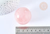 Perle boule quartz rose naturel 16mm, quartz rose roulé, séance lithothérapie, X1, G7837