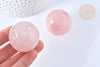 Perle boule quartz rose naturel 16mm, quartz rose roulé, séance lithothérapie, X1, G7837