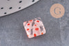 Perle carrée verre millefiori, perle verre,verre artisanal, perle bijou été, 10mm, x5 (G2614)