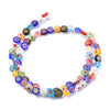 Perle cercle verre millefiori 6mm, perle verre chance, perle artisanale verre, perle bijou été, fil de 35 cm, x1 (G5384)