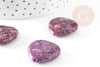 Perle coeur jadeite naturelle violette 25mm,perle pierre pour création bijoux pierre, x1 G1833