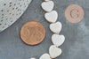 Perle coeur nacre blanche naturelle 10mm ,nacre blanche,perle coeur nacre,coquillage blanc, le fil de 40cm, x1 G5849