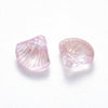 Perle coquillage verre transparent rose clair, perles verre tchèque, perle coquille, verre rose,10.5mm, x10 perles G5438