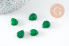 Perle goutte jadeite vert facetté 12mm,perle pierre création bijoux x 5 G3810