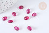 Perle goutte verre rouge foncé 8,5mm, perle cristal , x10 G7231