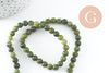 Perle jade vert olive ronde pierre naturelle 6mm, bijou pierre naturelle, jade vert, pierre naturelle,perles jade,6mm, fil de 60 perles, x1 (G3804)