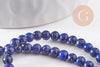 Perle lapis lazuli ronde 4mm, lapis bleu,pierre naturelle, perles pierre,lapis naturel,le fil de 19,3 cm-(G0020)