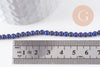 Perle lapis lazuli ronde 4mm, lapis bleu,pierre naturelle, perles pierre,lapis naturel,le fil de 19,3 cm-(G0020)