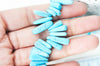 Perle ovale chips howlite turquoise, pierre howlite naturelle, pierre,perle pierre,12-20mm, le fil de 39cm G4068