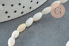 Perle ovale nacre blanche,perles coquillage ,grain de riz,coquillage naturel, fil de 38cm,8mm, X1 G0770