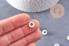 Perle porcelaine blanche lettre alphabet 8.5mm, x1 (G3461)