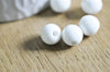 Perle porcelaine blanche, perle lisse céramique, fabrication bijoux, céramique blanche, 10mm, x10 G5383