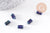 Perle porcelaine bleu foncé,perle céramique, porcelaine bleu,perle tube, création bijoux,10mm, x5 (G5395)