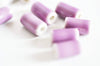 Perle porcelaine violette, perle céramique, porcelaine parme,perle tube, création bijoux,10mm, x5 G2351