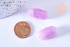 Perle rectangle tube imitation gemme plastique violet améthyste 25x11.5mm, perle plastique coloré, x 10 perles G6632