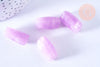 Perle rectangle tube imitation gemme plastique violet améthyste 25x11.5mm, perle plastique coloré, x 10 perles G6632